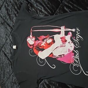 Tultex Fine Jersey Bob Seger Black Womens Med Shirt